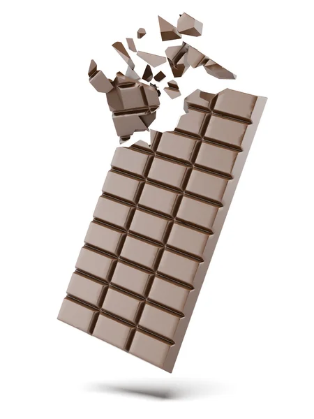 チョコレートの壊れたバー — ストック写真