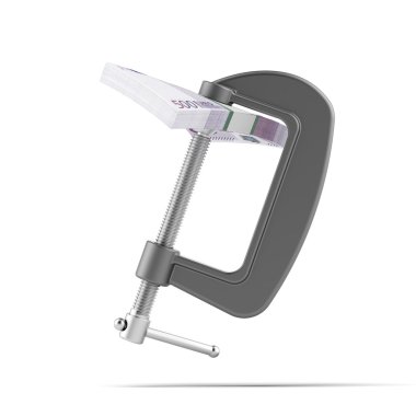 Euro fatura kelepçe içinde