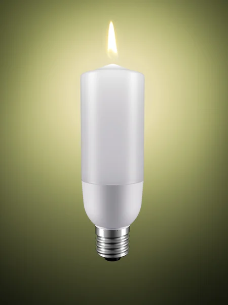 Wax candle into lighting bulb — Stock Photo, Image