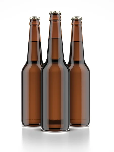 Tre bottiglie di birra — Foto Stock