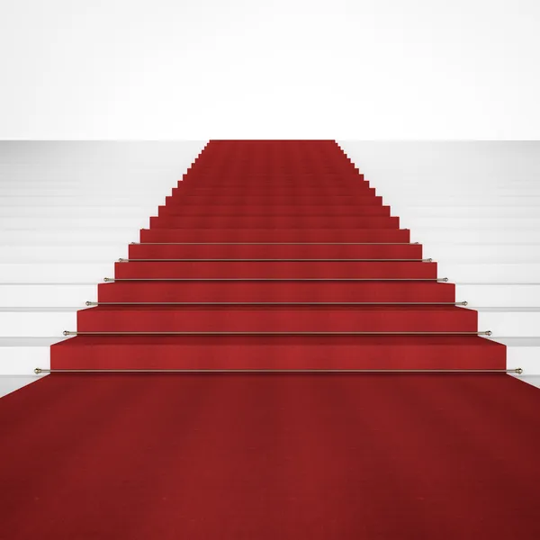 Escaleras con alfombra roja — Foto de Stock