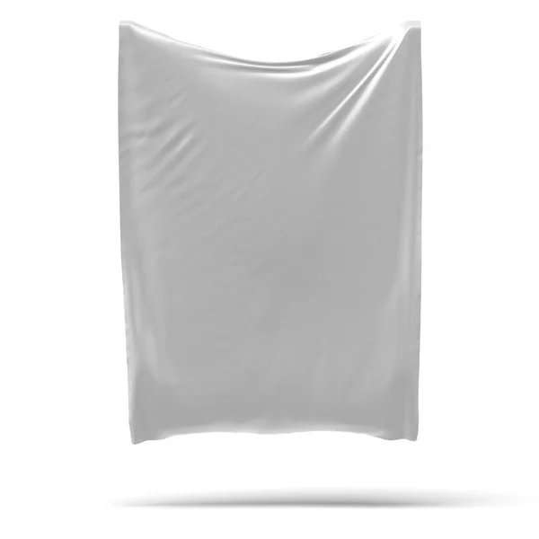 Banner blanco con pliegues . — Foto de Stock