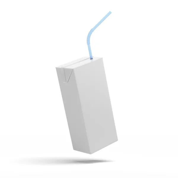 White packaging, box of juice, yogurt, milk — Stock Photo, Image