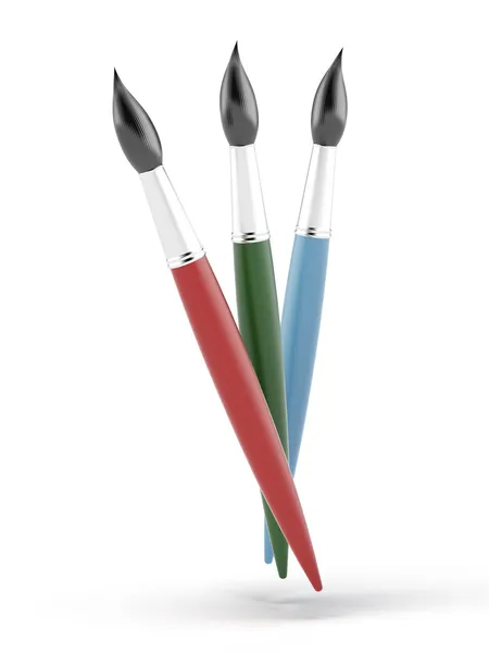 Three paintbrushes — Stock Photo, Image