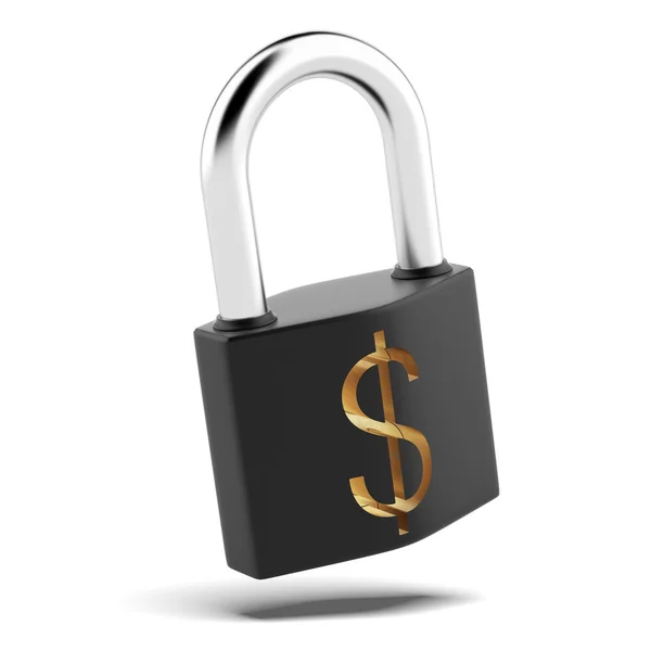 Padlock with dollar sign — Stock Photo, Image