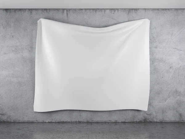 White banner with folds in interior — Stock Photo, Image