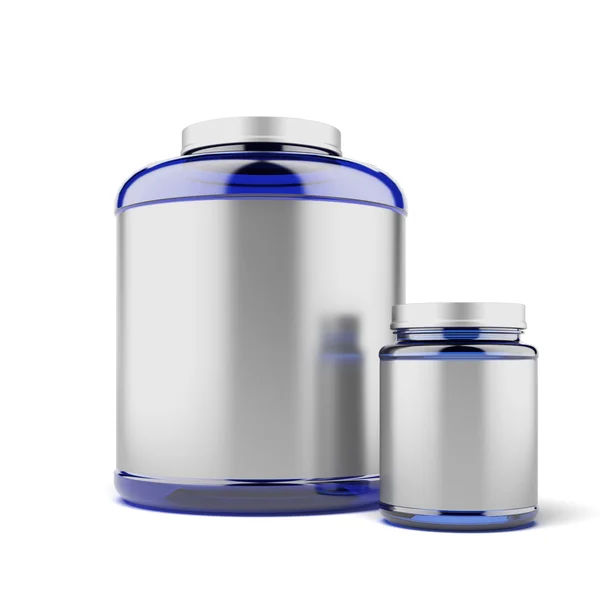 Two Jars for sport supplements — Stock Photo, Image