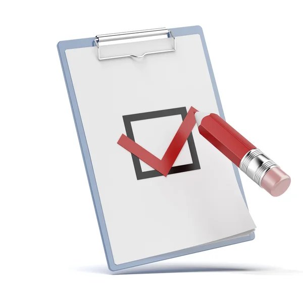 Checklist with a detailed pencil — Stock Photo, Image