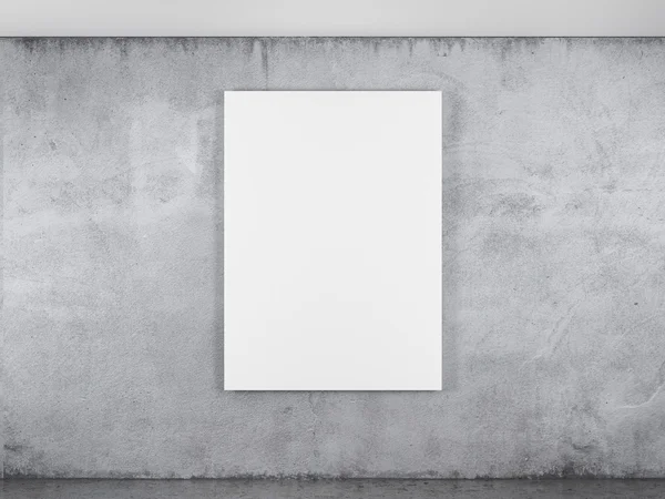 Quadro em branco em uma parede de concreto — Fotografia de Stock