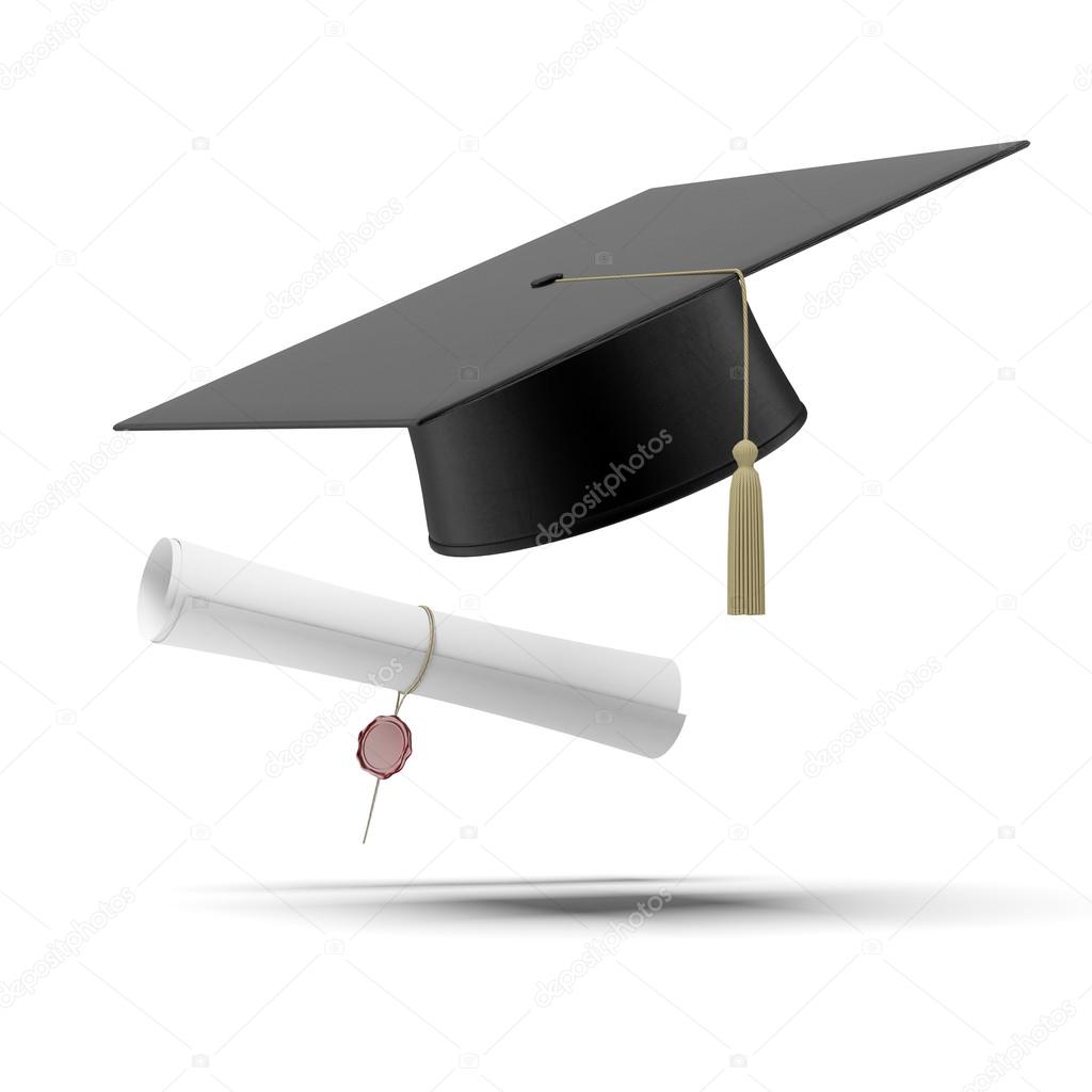 Graduation hat and Diploma