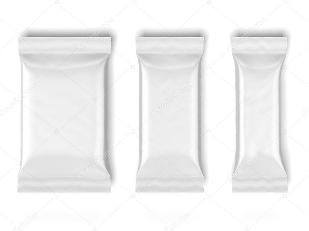 Three White Blank Foil Packaging