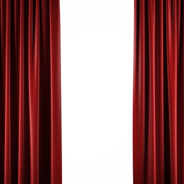 beyaz üzerine kırmızı perdeler