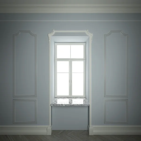 Moldura de janela clássica — Fotografia de Stock