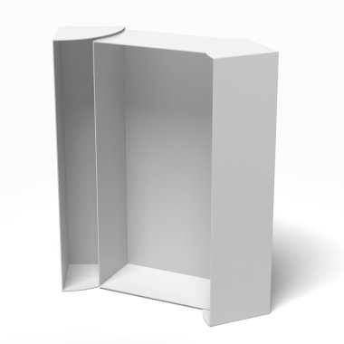 Beyaz karton kutu açıldı