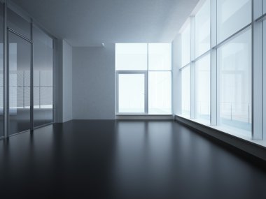 Ofis iç cam duvar ile