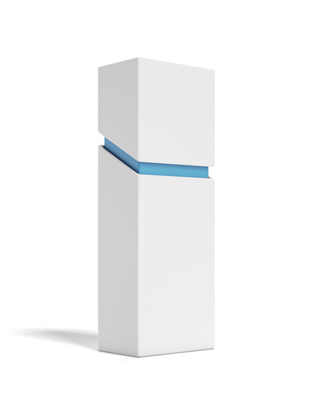 Package with blue line