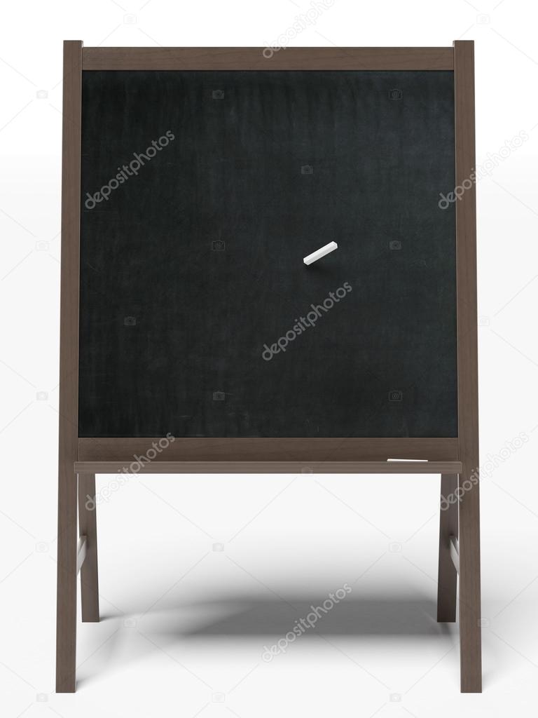 Blank blackboard with a piece chalk