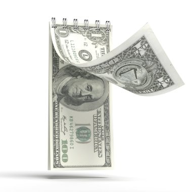 bir dolarlık banknot ile takvim-ayırma