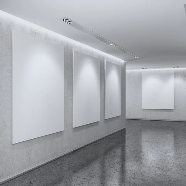 White Gallery Interior — Stock Photo, Image