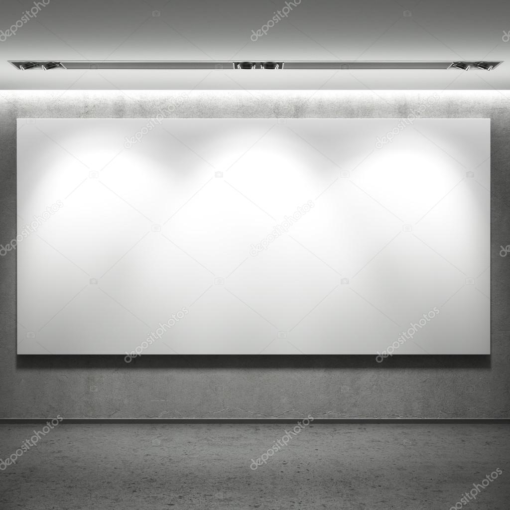 White blank banner on the wall