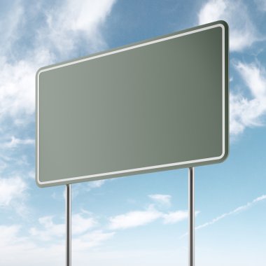 Yeşil Otoban işareti ve gökyüzü