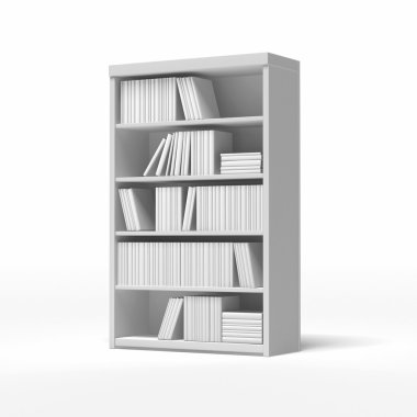 beyaz kitap rafı