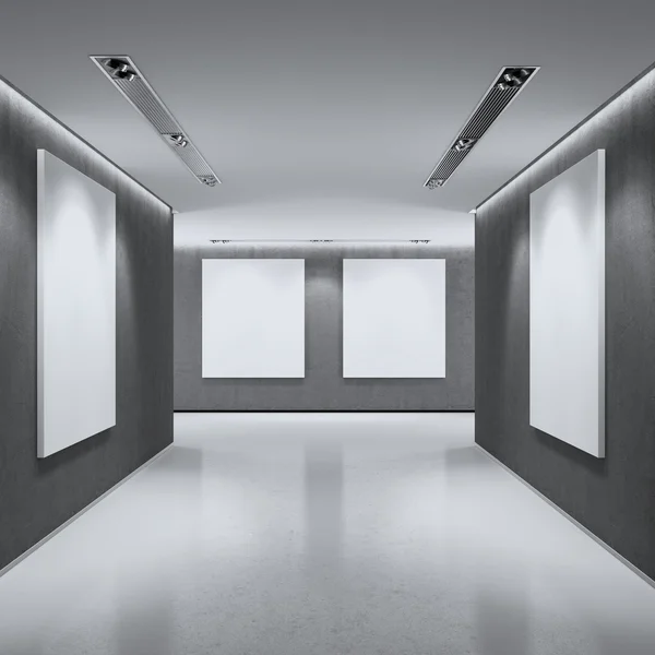 Galeria escura interior — Fotografia de Stock