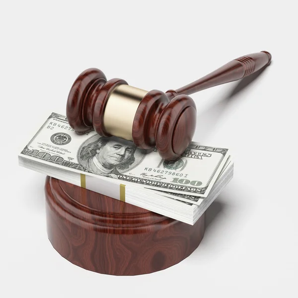 Gavel e money stack — Foto Stock