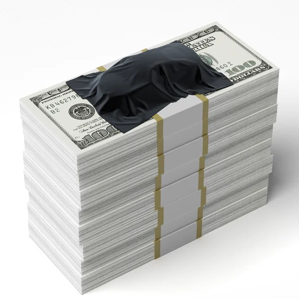 Car under the tissue on the stack of dollars — Stock Photo, Image