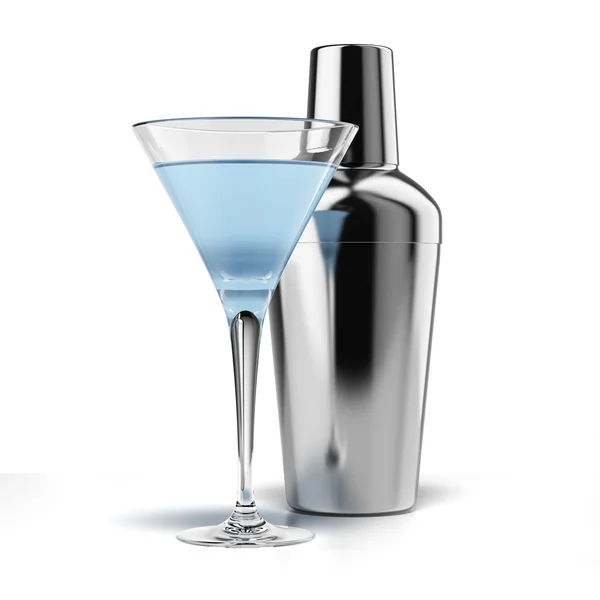 Cocktail shaker och cocktail — Stockfoto