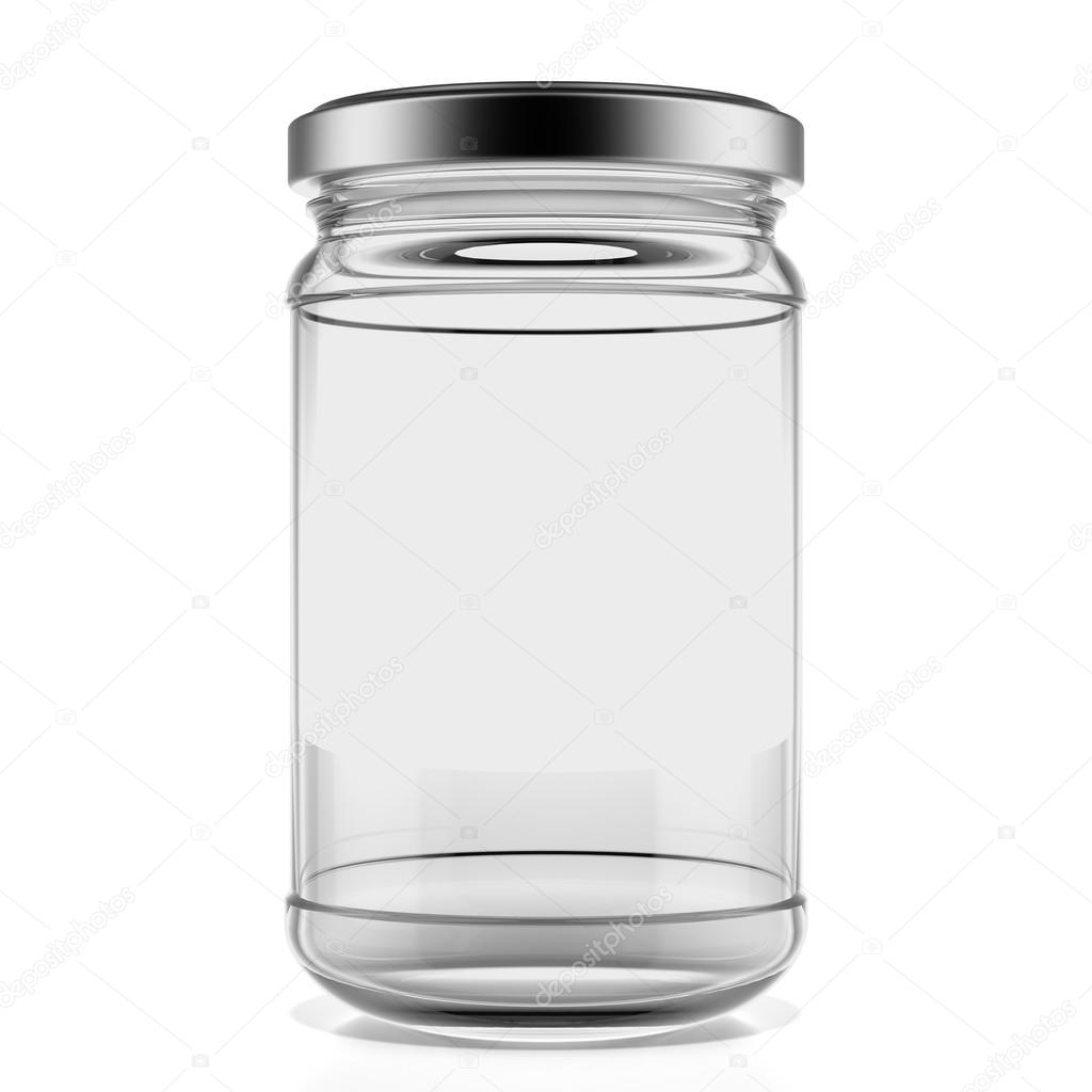 Empty glass jar