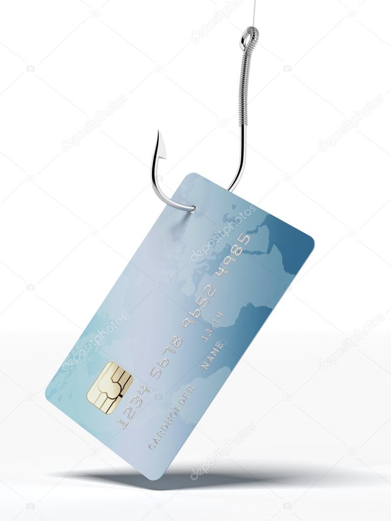 Credit card on fishing hook