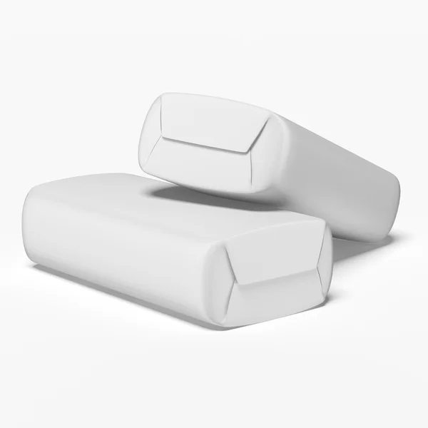 Duas caixas de sabão brancas — Fotografia de Stock
