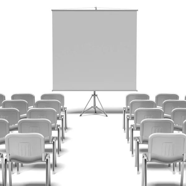 White chairs and screen — Stock Photo, Image