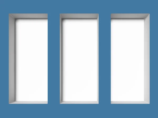 3 つの青い空のショーケース — ストック写真