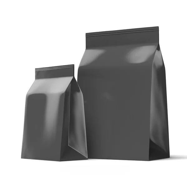 Two black Foil packages — Stock Photo, Image