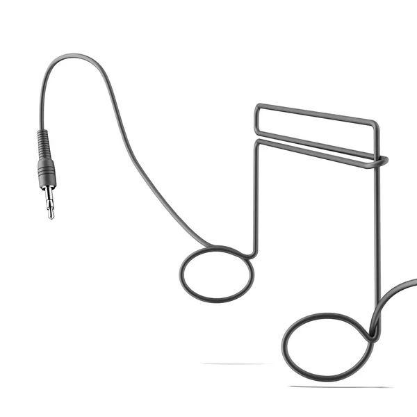 Cable auricular en forma de notas —  Fotos de Stock