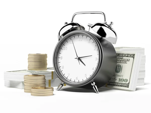 Alarm clock and money Royalty Free Stock Images
