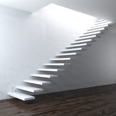 bir duvarının yakınında beyaz beton merdiven