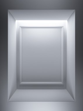 Beyaz posteri ile boş Vitrini