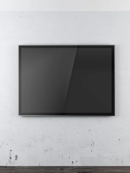 Fernseher im weißen Raum — Stockfoto