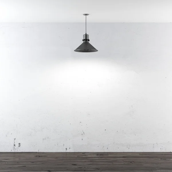 Witte kamer met plafondlamp — Stockfoto