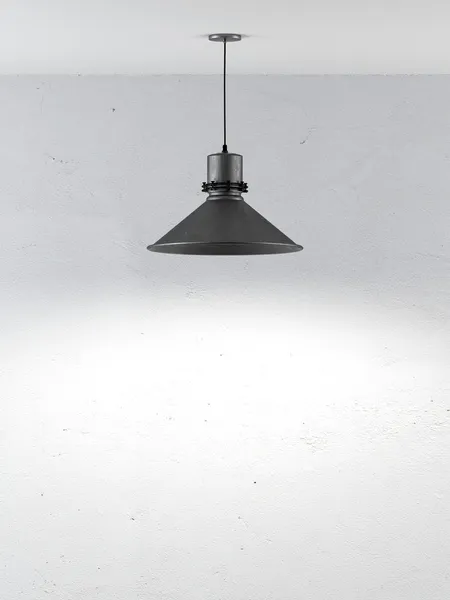 Стена с потолочной лампой — стоковое фото