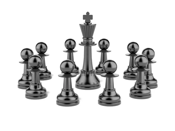 Re degli scacchi e pedone — Foto Stock
