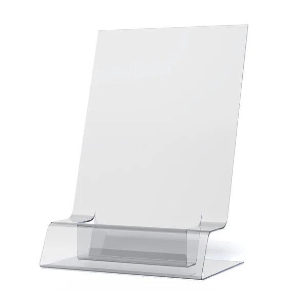 Empty transparent holder for leaflets — Stock Photo, Image