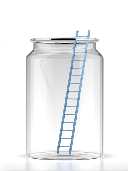 Ladder in jar — Stock Photo, Image