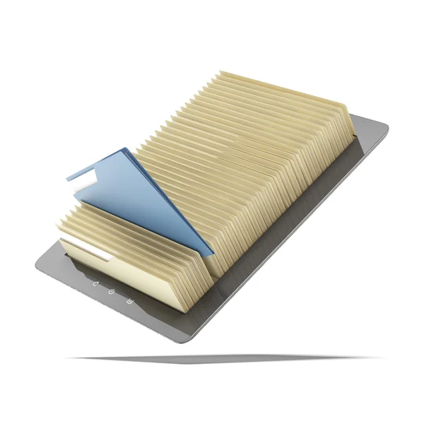 Tablet PC and folders — Stock Photo, Image