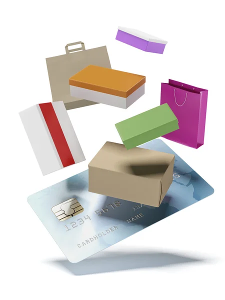Shopping by credit card — Stock Photo, Image