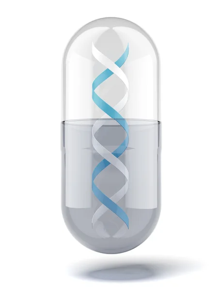 Dna structure inside a capsule — Stock Photo, Image