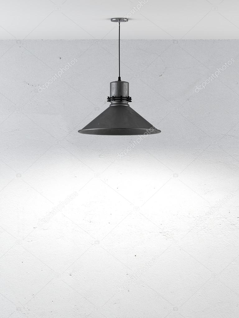 Wall with ceiling lamp